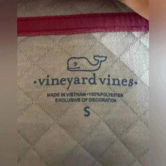 Vineyard Vines women’s Diamond Quilted pullover sweater lavender button up sz S - Picture 6 of 7